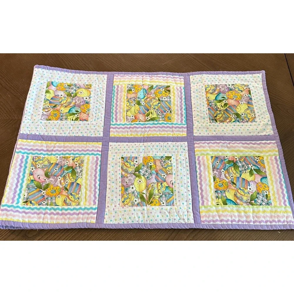 Handmade Quilted Table Runner Easter‎ Eggs Spring Easter Patchwork 18'' x 56''